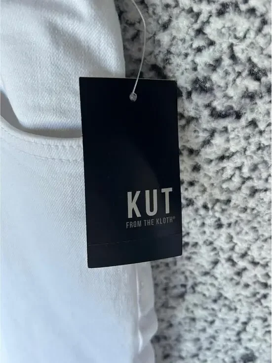 Kut From the Kloth Women’s White Amy Crop Straight Leg Jeans Size 6P NWT - Picture 2 of 5